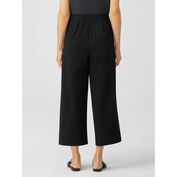 Eileen Fisher Cotton Ponte Wide-Leg PantEasy Fit Cropped Length Size Small Wm’s - Picture 4 of 7